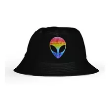 Boné Chapéu Bucket Hat Estampa Alien Colorido 