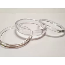 Bracelete De Plastico Feminino Kit 3pç Transparente