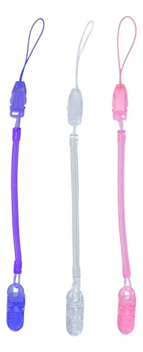 3 Prendedor De Chupeta Bico Mola Alk Baby Menina Menino Multicolor