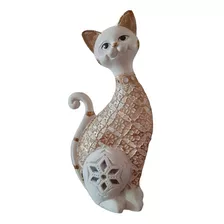 Figura Decorativa Gato Con Espejos 24 Cm.