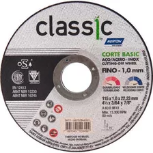 Disco Corte Ferro Aço Inox Norton 115(41/2)x1,0 Classic 10pc