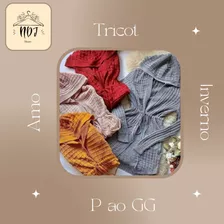 Casaco Tricot - Kimono Com Toca