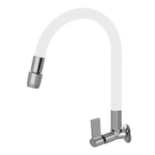 Torneira Tubo Flexível Parede Cozinha Branco Luxo Metal