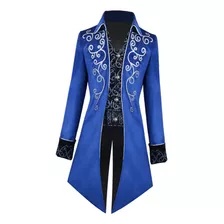 Hombres Mujeres Medieval Tailcoat Steampunk Chaqueta Xl Azul