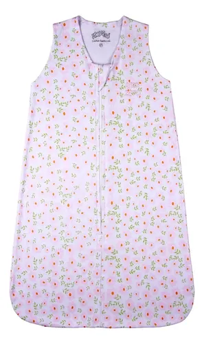 Saco De Dormir Casulo Bebê Menina Suedine Estampa Margaridas G Branco