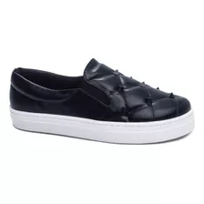 Tênis Sapato Mocassim Torricella Feminino Preto Com Strass