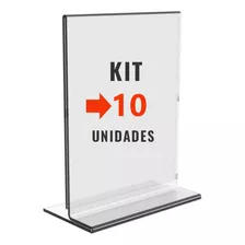 Kit 10 Displays De Mesa Em Acrilico - Tamanho 10 X 15 A6