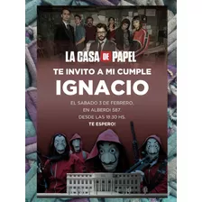 20 Invitación Para Cumpleaños La Casa De Papel