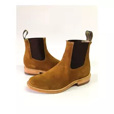 Botin Chelsea Boots Welt Piel Gamuza Color Camel Envio Grati