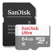 Cartão De Memória Sandisk Ultra 64gb Micro Sdxc Uhs-i Card