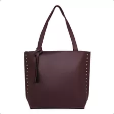 Bolsa Shopper Santucci Sacola De Sintético Bordô Com Alça De Ombro Bordo