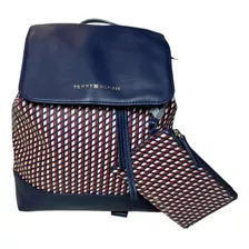 Mochila Tommy Hilfiger Backpack Mujer 69j4057 Color Azul Marino Diseño De La Tela Liso