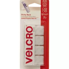 12 Pack Cinta Adherible Velcro Cuadros Sujetadores Blanco