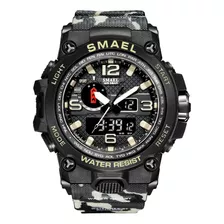 Reloj De Pulsera Smael Quartz Military Para Hombre Con Doble