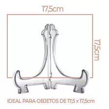 Kit 2 Peças Suporte Para Pratos Acrílico Transparente 17,5cm