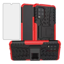 Funda Para Xiaomi Mi 10 Lite - Negro/rojo/soporte