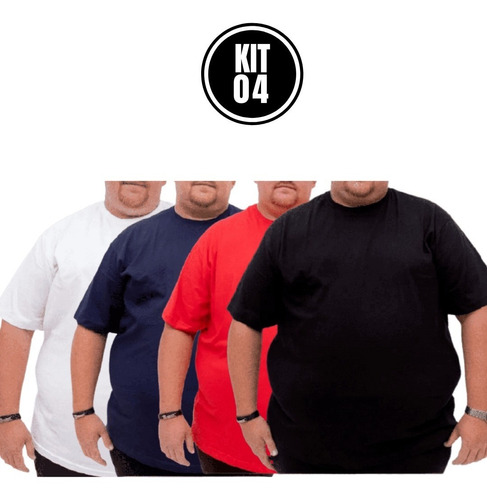 Kit 4 Camisa Masculina Plus Extra Grande Tamanho Especial