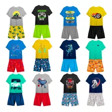 Kit 20 Peças Roupa Infantil Menino =10 Camisetas + 10 Shorts
