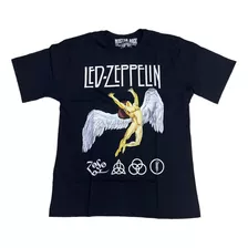 Camiseta Led Zeppelin Anjo Banda De Rock Blusa Plus Mr335