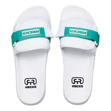 Chinelo Slide Hocks Bravo Branco White Menta Original Nfe