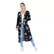 Kimono Largo Floreado - Mujer