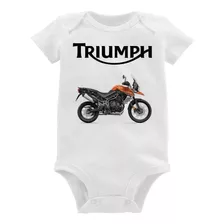 Body Bebê Moto Triumph Tiger 800 Xca Laranja