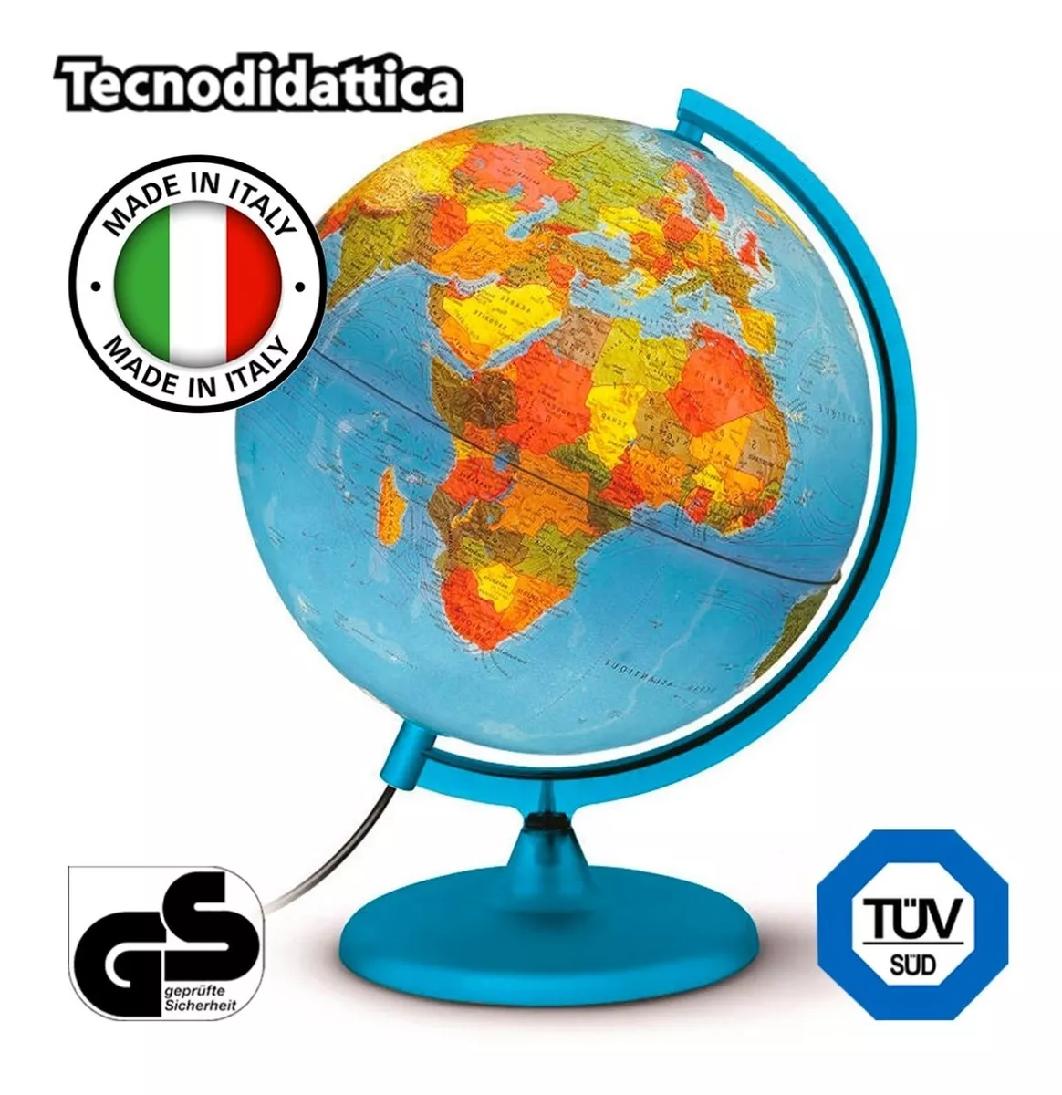 Globo Terráqueo Luminoso 30 Cm Tecnodidattica® Made In Italy