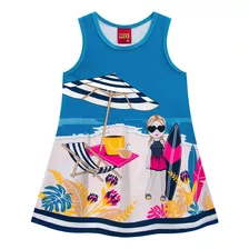 Vestido Infantil Kyly Menina Praia Estampado Tam 4 A 8