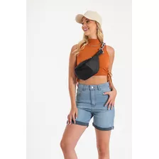 Short De Jean Con Dobladillo