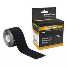 Bandagem Funcional Fita Kinésio Tape Adesivo Dematape Preto