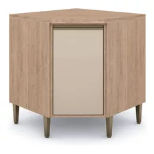 Balcão Canto Armário Mdf Porta 1 Prateleira Cozinha Marrom