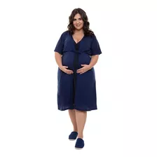 Robe Avulso Plus Size Gestante Maternidade Com Cordão R0126