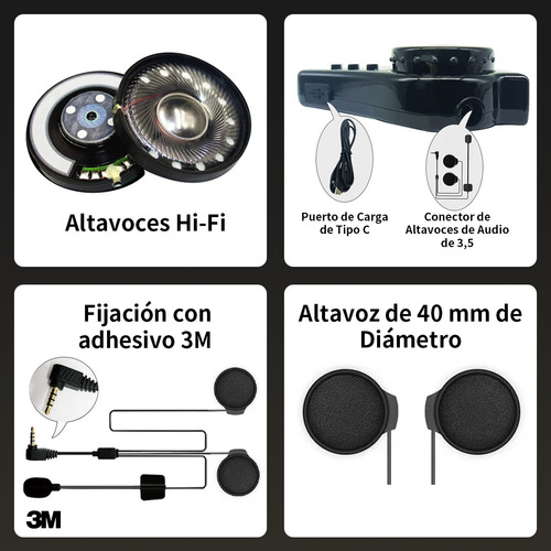 Bluetooth Para Casco, Audifonos Para Casco Moto Foto 5