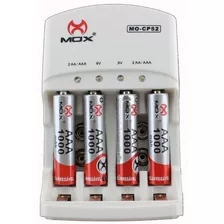 Carregador De Pilhas Mox-52 Com Pilhas Aaa