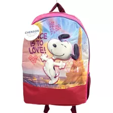 Mochila Escolar Snoo Pyy Peanuts Negro Chen Son Lentejuela