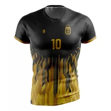 Camiseta Argentina Messi Dorada Masculina