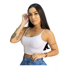 Cropped Top Feminino Básico Alcinha Fina Lançamento Promoção