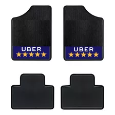 Jogo Tapete Carro Uber 5 Estrelas Universal Automotivo 4 Pçs