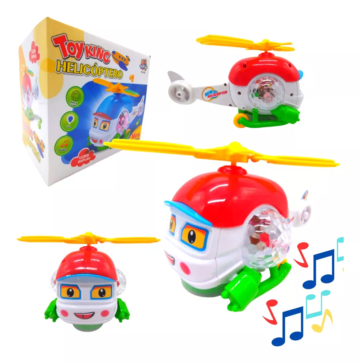 Brinquedo Helecóptero Infantil Musical Bate E Volta C/ Luzes