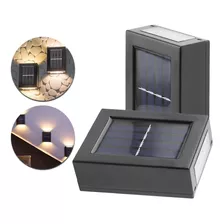 2 Arandela Externa Leds Solar Slim Pequena Quintal Parede