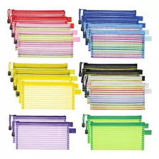 Paquete De 20 Bolsas De Malla Cremallera De 10 Colores,...