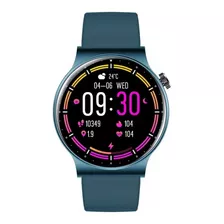 Ryscom Reloj Inteligente Circular Smartwachth Android Llamada Messan Whatsap Pantalla Completa Responde Llamadas Bluetooth Notificaciones Fondos Intercambiables Frecuencia Cardíaca Deportivo Azul