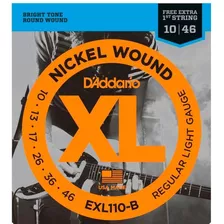 Encordoamento D'addario Exl110b Guitarra 010 + Mi Extra Pl10