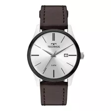 Relógio Masculino Prata Technos Pulseira Couro 2115mpp/1k