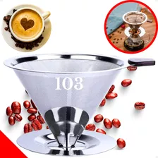 Coador Filtro De Café 103 Aço Inox Premium Sem Uso De Papel