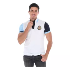 Playera Polo Porto Blanco Hombre Bloques De Color