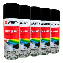 5 Tinta Spray Preta Para Uso Geral 400ml Wurth