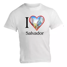 Camiseta Infantil Estampa Cidade Turismo I Love Salvador 55