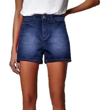 Shorts Jeans Feminino Cintura Alta Soft Touch