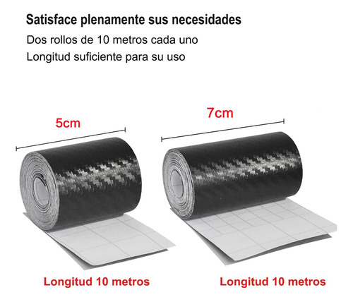 Cinta Fibra Carbono Embellecedores Estribos 7cm*10m+5cm*10m Foto 3